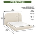 thumbnail image 5 of Uforic Queen Size Velvet Upholstered Cloud Bed Frame with Headboard/Footboard, 10-Second Easy Assembly, White, 5 of 9