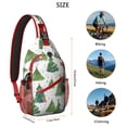 thumbnail image 5 of Sling Backpack,White Christmas Watercolor Tree Pattern Sling Bag with Water Bottle Holder,Waterproof Sling Bag for Men/Women with Headphone Jack for Hiking,Travel, 5 of 6