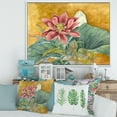 thumbnail image 2 of Designart 'Ancient Impression of Pink Lotus' Traditional Framed Canvas Wall Art Print, 2 of 5