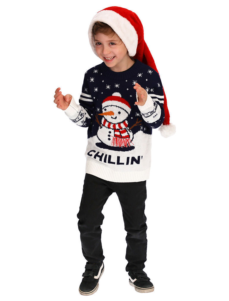 Tstars Boys Unisex Ugly Christmas Sweater Cute Snowman Santa Kids Christmas Gift Funny Humor Holiday Shirts Xmas Party Christmas Gifts for Boy Toddler Sweater Ugly Xmas Sweater - image 5 of 6