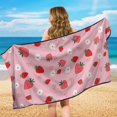 thumbnail image 6 of XYZCANDO Strawberry Garden Sweat Absorption Car Seat Cover Protector for Hiking Beach Gym, Sweat-Absorbent Sweatproof Seat Cover Towel, 6 of 11