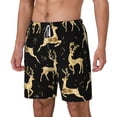 thumbnail image 2 of Balery Christmas Gold Deers Mens Swim Trunks Swim Shorts for Men Quick Dry Inseam Beach Shorts with Compression Liner Pocket-X-Large, 2 of 9