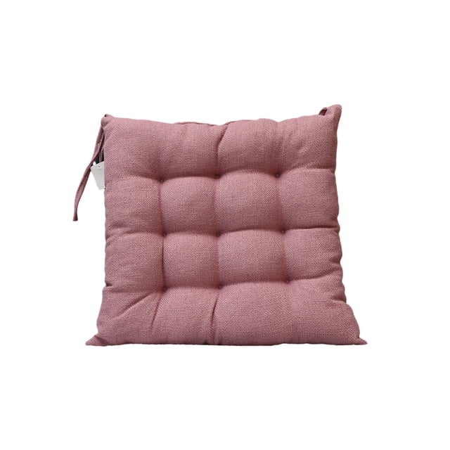 Yuarrent Cojín de asiento de lino Reemplazo cuadrado Verano PP Algodón Color sólido Indecolorable Hogar Oficina Sofá Cojín Accesorios Decoración del hogar Rosa
