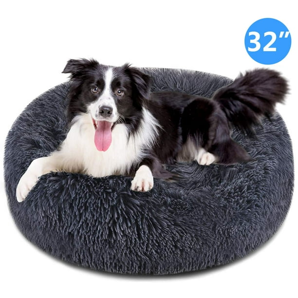 Meidong Dog Bed Cat Bed Donut Pet Bed Faux Fur Cuddler Round Comfortable For Small Medium Large Dogs Ultra Soft Calming Bed Self Warming Indoor Sleeping Bed Multiple Sizes 32 Walmart Com Walmart Com