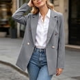 thumbnail image 6 of Xinsrenus Women’s Loose Suit Jacket Basic Solid Color Lapel Button front Blazer Versatile Business Work Uniform, 6 of 7
