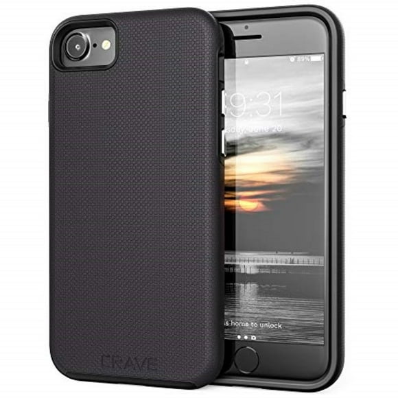Crave Dual Guard for Apple iPhone SE 2020 Case, iPhone 8 Case, iPhone 7 Case, Shockproof Protection Dual Layer Case for iPhone SE/8/7 (4.7 Inch) - Black