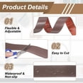 thumbnail image 3 of Floor Transition Strips, 6.56ft x 1.97"(LxW) Embossed Self Adhesive Vinyl Flooring Edging Trim PVC Flooring Flat Divider Strip Cover Strips for Joining Floor Gaps, Coffee Brown, 3 of 7