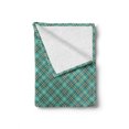 thumbnail image 2 of Brown Plaid Soft Flannel Fleece Throw Blanket, Scottish Tartan Background Forming in Symmetry, Cozy Plush for Indoor and Outdoor Use, 50" x 70", Almond Green Umber, by Ambesonne, 2 of 6