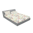 thumbnail image 2 of Ambesonne Floral Fitted Sheet & Pillow Sham Set, Botanical Spring Petals, Full, Multicolor, 2 of 2