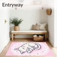 thumbnail image 3 of ODIKA 5'x7' Machine Washable Non-Slip Area Rug, Adorable Kitten Stitch DIY Embroidery Package High Traffic Rug with Pad, Pink, 724839, 3 of 8