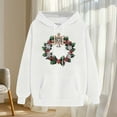 thumbnail image 6 of YueHuiYing Women's Printed Sleeves Long Sleeved Top Hooded Christmas Wreath Cartoon Pattern Sweatshirt, 6 of 6