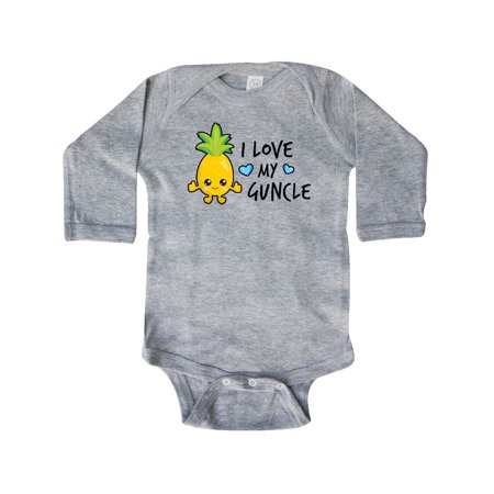 

Inktastic I Love My Guncle with Pineapple Gift Baby Boy Long Sleeve Bodysuit