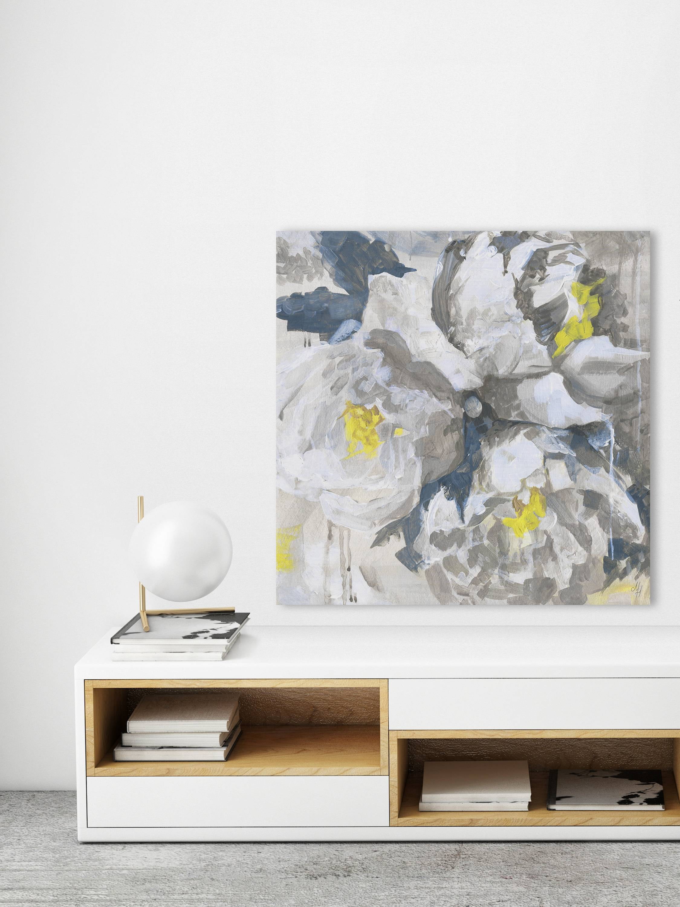 Marmont Hill White Peony IV Canvas Wall Art
