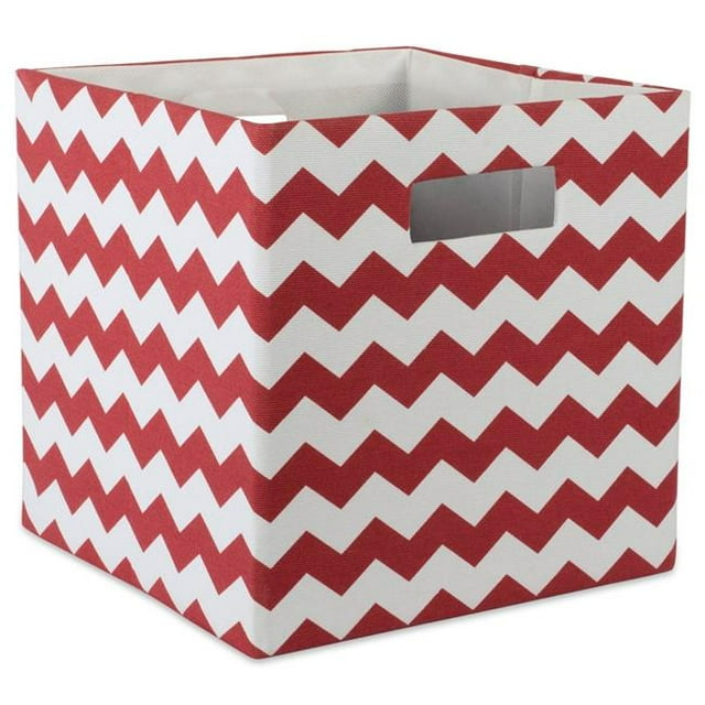Design Imports CAMZ37917 11 x 11 x 11 Po Cube de Rangement Carré en Polyester Chevron&44; Rouille