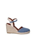 thumbnail image 4 of Time and Tru Women's Casual Eyelet Espadrille Wedges with Ankle Strap, Sizes 6-11, 4 of 8