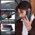 thumbnail image 5 of Wallet Case for Samsung Galaxy S23 Ultra, Premium PU Leather Detachable Magnetic Wallet Case, Credit Card Slots Kickstand Full Body Protection Magnetic Closure Rugged Phone Case Cover, Blue, 5 of 8