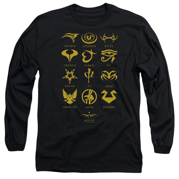 Sg1 Goauld Characters Long Sleeve Adult 18/1 T-Shirt Black