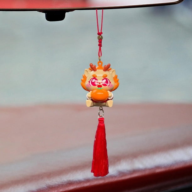 Colgante con dije para espejo retrovisor de coche, estatua de dragón, adorno de año Nuevo Chino, regalo de cumpleaños, decoración del Festival de Estilo B