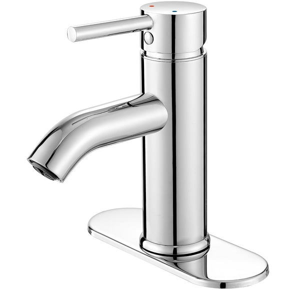 Grifo de baño VOTON moderno cromado de una sola manija con 3/8 mangueras