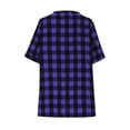 thumbnail image 2 of AUNVITO Women's Plaid V-Neck Button Down Short Sleeve Top Lightweight Breathable Casual Comfortable, 2 of 6