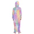 thumbnail image 3 of Soft Big Kids Onesie Pajamas Cozy Loose-Fit Jumpsuits for kids with Pockets for Christmas Lounge & Play Rainbow Flower Pattern, 3 of 8