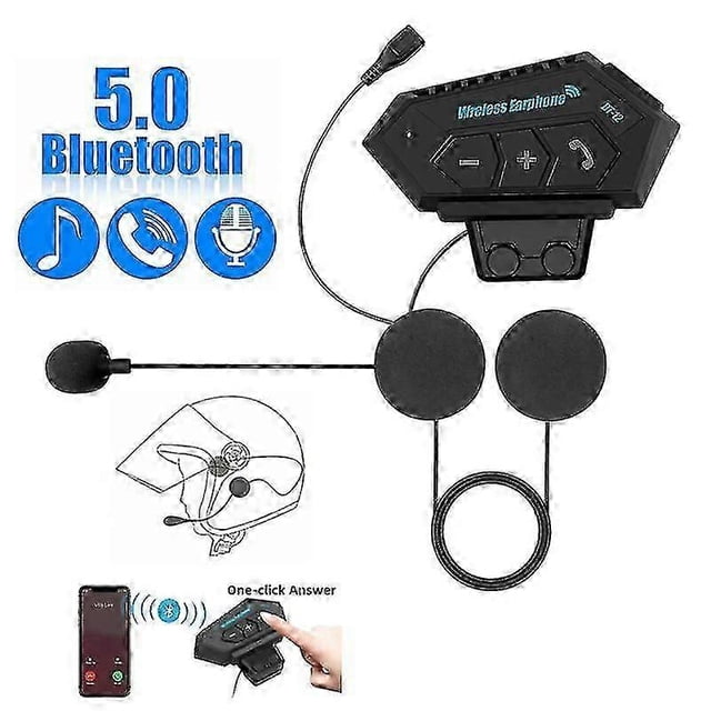 BT12 Moto Helmet Headset Bluetooth Headphones Music Share Noise Cancel Hands Free BT V4.2 Earphone Handsfree With Microphone for Motorcycle Motor Bike