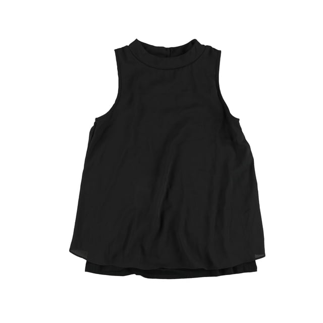 bar III Blusa tejida a capas en contraste para mujer, negro, XX-Small