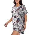 thumbnail image 3 of Womens Pajama Sets With Pocket, Colorful Lines Lizard Gecko Lounge Sets Short Sleeve Sleepwear PJ Sets for Women, 3 of 6