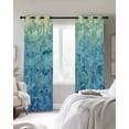 thumbnail image 3 of Turquoise Blue Teal Blackout Curtains 90 Inches Long for Bedroom, Chic Stained Glass Texture Aesthetic Thermal Insulated Room Darkening Black Out Window Curtain Panels Grommet Drapes for Living Room, 3 of 8
