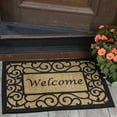 thumbnail image 4 of Ottomanson Non-Slip Rubberback Floral Border 2x3 Entryway Doormat, 20" x 30", Beige, 4 of 9