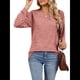 thumbnail image 1 of Sudadera para Mujer, Cuello Redondo, Plisada, Larga, Túnica, Ropa de Invierno 2025 Rosa L, 1 of 9