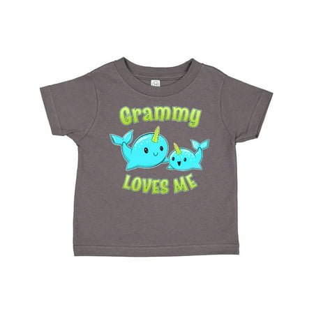 

Inktastic Grammy loves me- cute narwhal Gift Toddler Boy or Toddler Girl T-Shirt