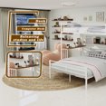 thumbnail image 6 of Harper & Bright Designs Twin Over Full Bunk Bed with Storage Shelves, Heavy-Duty Metal Bunk Bed Frame with Ladder and Under Bed Space, White, 6 of 15