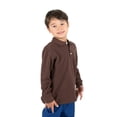 thumbnail image 2 of Leveret Boys Long Sleeve Cotton Polo Shirt Brown 12 Year, 2 of 3