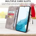 thumbnail image 2 of Allytech for Samsung Galaxy S22 5G Phone Case, Premium PU Leather Card Holder RFID Blocking Shockproof Kickstand Flip Magnetic Closure Slim Wallet Protective Case Cover for Samsung S22 Phone, Gray, 2 of 10