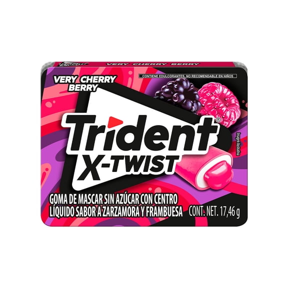 Goma de mascar Trident X-Twist zarzamora-frambuesa 17.46 g