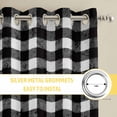 thumbnail image 6 of Farmhouse Black Plaid Kitchen Curtains Window Panels, Vintage Country Cock Checkered Insulated Window Treatment Curtain, Grommet Curtains for Bedroom/Living Room/Bathroom, 2 Piece 52"Wx72"L, 6 of 8