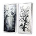 thumbnail image 3 of Designart "Grey Tree Eternal Forms I" Trees Framed Wall Art Set Of 2 - Grey Landscapes Framed Canvas Set For Living Room Decor, 3 of 7