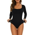 thumbnail image 6 of Viluyesy Womens Long Sleeve Shapewear, Seamless Tight Fit Scoop Neck Tummy Control Yogo Butt Bodysuit Black 2XL, 6 of 6