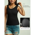 thumbnail image 6 of Anygrew Women Built-in Bra Tank Tops Sleeveless Casual Shirts Racerback Ribbed Fitted Tank Tops Casual Basic Slim Fit Ribbed Top, 6 of 7