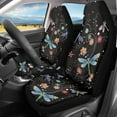 thumbnail image 3 of Yuyamidu Hippie Dragonfly Car Seat Covers Full Set of 2 Flowers Vehicle Front Seats Covers Washable Stretchy Car Accessories Bucket Seat Cover, 3 of 6