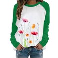 thumbnail image 2 of ICHUANYI Clearance Fashion Women's Spring Fall Patchwork Printed Long Sleeves Round Neck Casual Tee Tops ICHUANYI "ICHUANYI", 2 of 4