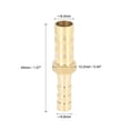 thumbnail image 2 of Uxcell 8mm to 6mm Straight Connector Adaptor Brass Barb Hose Fitting 2 Pack, 2 of 6