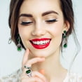 thumbnail image 4 of Bling Jewelry Womens Fashion Art Deco Wedding Gemstone Dangle Chandelier Earrings Silver Plated, 4 of 5