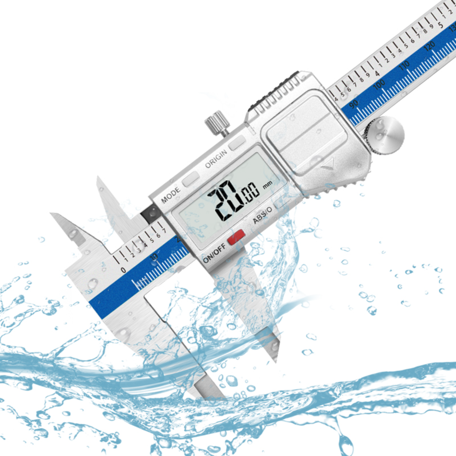 150mm Digital Electronic Caliper, 0.01mm Precision Measuring Tool, Stainless Steel Vernier Micrometer with IP54 Waterproof for Origin Measurement