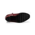 thumbnail image 5 of BLISSFUL STEP Women's Platform Zip Ankle Chunky Heel Boots Burgundy 7, 5 of 8
