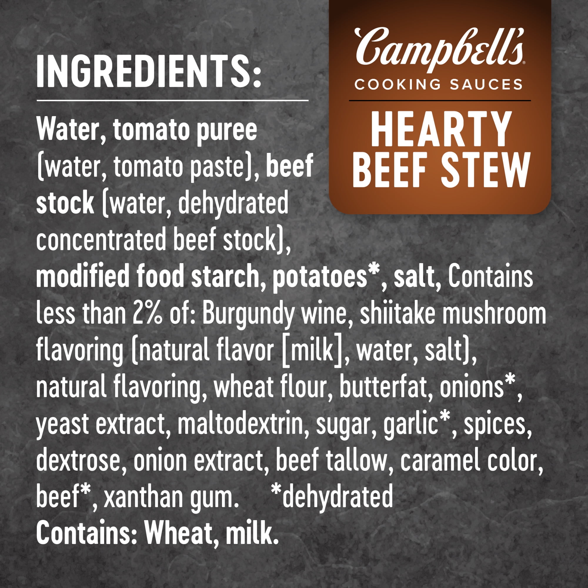 Campbell's Cooking Sauces, Hearty Beef Stew, 12 oz Pouch