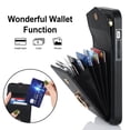 thumbnail image 2 of ELEHOLD for iPhone 12 Mini, Shockproof PU Leather Case with Rotation Ring Stand Adjustable Shoulder Strap,Card Slots Stand RFID Blocking Protective Case Cover, black, 2 of 8