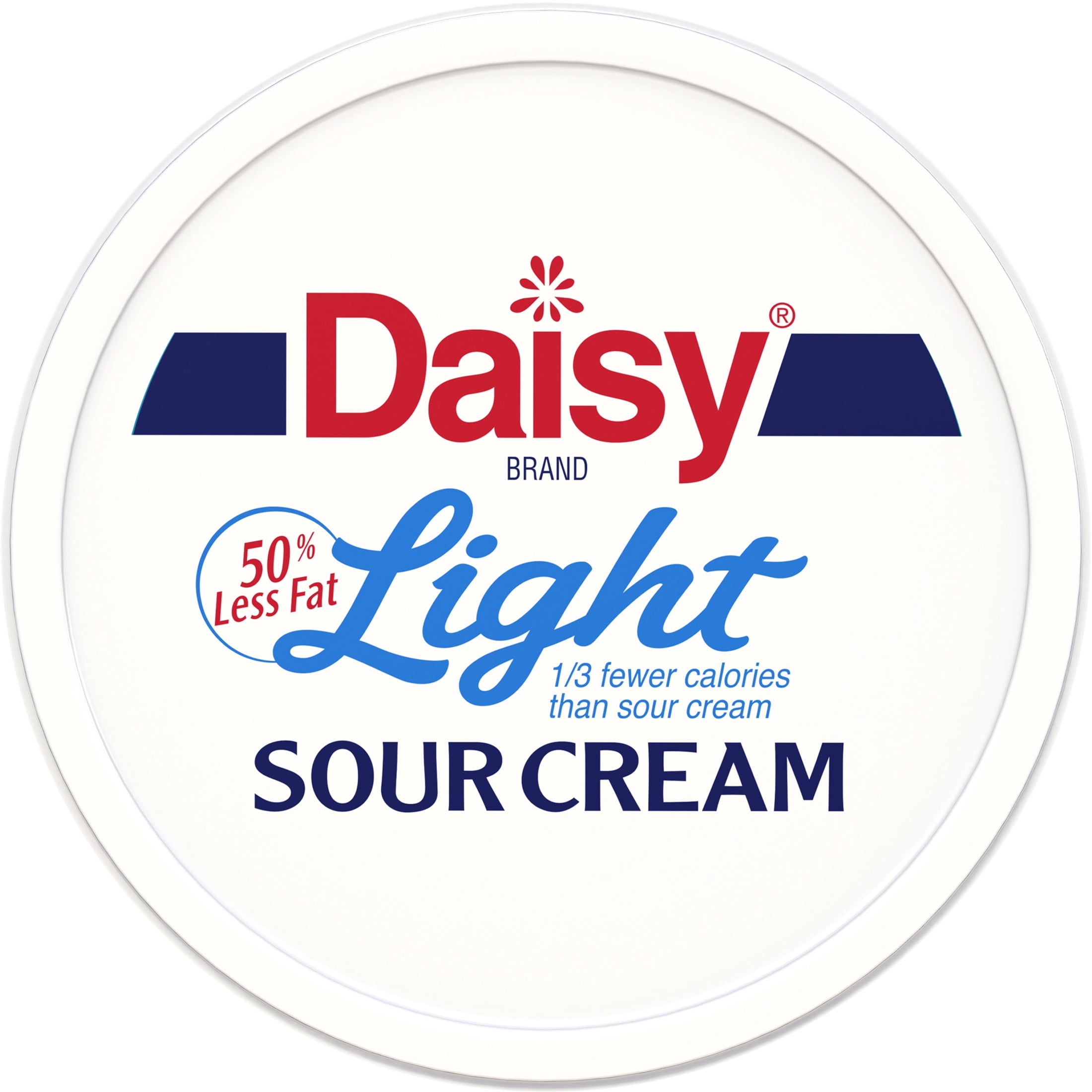 Daisy Pure and Natural Light Sour Cream, 50% Less Fat, 16 oz (1 lb) Tub (Refrigerated)