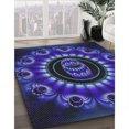 thumbnail image 2 of Ahgly Company Indoor Square Patterned Slate Blue Abstract Area Rugs, 7' Square, 2 of 6